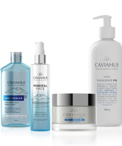 KIT RUTINA PIEL SECA CAVIAHUE (AGUA MICELAR X 180+MINERAL FACE+CR.FACIAL PS+CR.EMOLIENTE PS X 490)