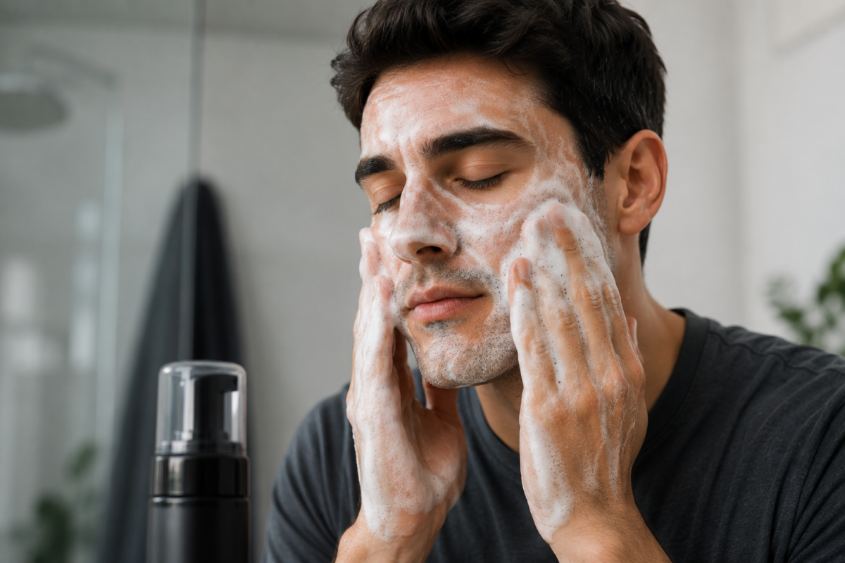 rutina facial simple para hombres